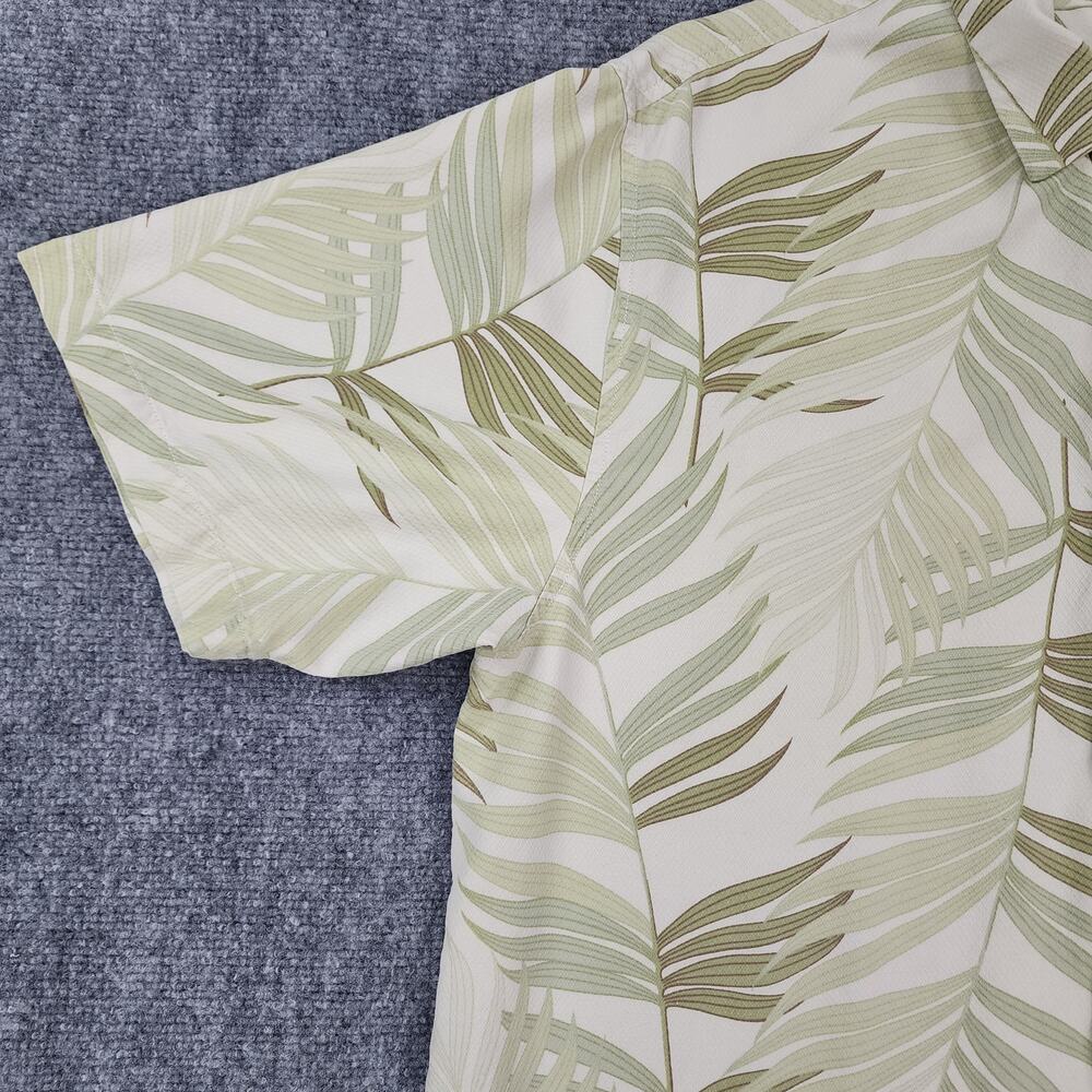 Tommy Bahama Shirt Mens Large Tan Tropical Silk Hawaiian Button Up Loop Collar - Picture 9 of 16